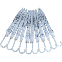 Wiemann Lehrmittel Set of 10 White Umbrellas for DIY with Motif