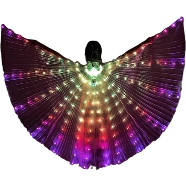 Kinder LED Fantasy Flügel – 360° bunt, fluoreszierender Umhang für Tanzen