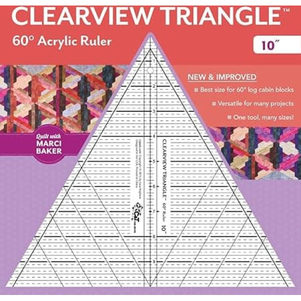 Clearview Triangle (TM) 60 Degrees Acrylic Ruler - 10 Inches