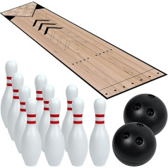 Mini Bowling Set, Indoor & Outdoor Home Bowling Set, Bowling Alley Set with Track, Cones & Ball, Complete Bowling Set for Family & Friends