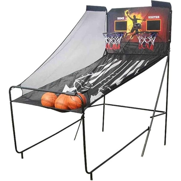 Doppeltes elektronisches Basketball-Arcade-Spiel mit 4 Bällen, 8 Spielmodi für Indoor-Spaß