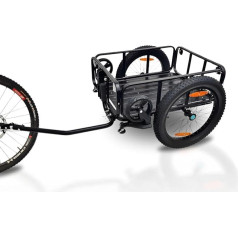 2-in-1 Bicycle Trailer Load Trailer Hand Trolley – Red Loon Aluminium Transport Trailer BAC502-100 Litres – Extra Wide 20 Inch Pneumatic Tyres – Max. 60 kg – Trailer for 26-28 Inch Bicycles – Handcart