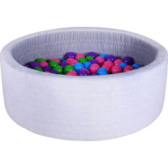 KNORRTOYS.COM Ball Pit, Grey, 68179, Includes 300 Colourful Play Balls, for Children from 1 Months, Grey
