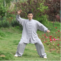 004,M,Tai Chi Kleidung Für Männer Und Frauen, Kung Fu Kleidung, Kampfsportkleidung Aus Reiner Baumwolle, Lange Ärmel, Traditionelle Chinesische Kleidung