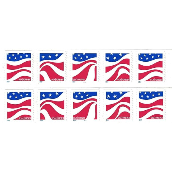 Usps New Red White and Blue Forever Stamp Sheet of 20 by USPS
