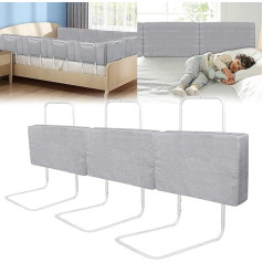 Bed Rail, Baby Bed Guard, Fall Protection, Bed Rail, Adjustable Height Adjustable, Children's Bed Rail for Family Bed and Cot - 4 x 50 cm, Linen Grey