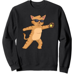 Softball Women's Softball Teen Girls Cat Softball Sweatshirt, black