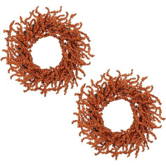 Set of 2 Autumn Wreath, Autumn Berry Wreath, Decoration with Berries for Indoor Front Door, Coat, Outdoor Doors, Wall, Farm, Garden, Weddings, Parties, Festival Decor, Thanksgiving, Autumn Decor