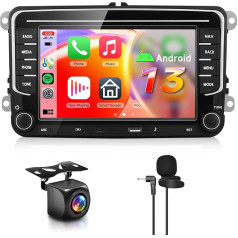 Hodozzy Carplay Car Radio for VW Passat Golf Seat Altea Skoda Octavia with USB/USB-C/Navi/WiFi, 7 Inch VW Car Radio Bluetooth with Android Car/EQ/Mirror Link/FM/RDS/SWC + Reversing Camera
