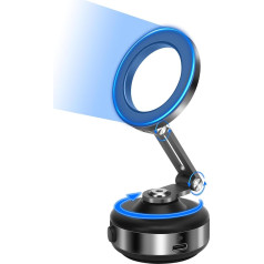 Magnetic Mobile Phone Holder with Electric Vacuum & 2-Way Folding Mechanism, 360° Rotation, for iPhone 16/15/14/13/12 & Android, Universal for Car, Home, Mirror, Gym, Kitchen, etc