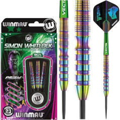 WINMAU Simon Whitlock Urban World Cup Edition 23 g Professional Steel Tip Tungsten Darts with Flights and Stems (Waves)