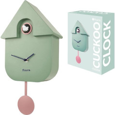FISURA - Cuckoo Clock Wall Clock Original Gift Wall Clock 3 AA Batteries Not Included Dimensions: 21.5 x 8 x 41.5 cm ABS Plastic (Mint)