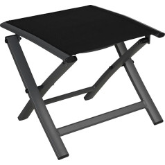 Grand patio Garden Stool, Folding Stool Made of Aluminium and Textilene, Weatherproof and Easy Drying, Stool Folding Chair for Balcony, Patio (Black)