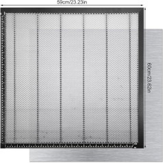 Honeycomb Work Table 600 x 590 mm, Honeycomb Laser Bed with Aluminium Plate Honeycomb Worktop Fast Heat Dissipation for Most Laser Engravers