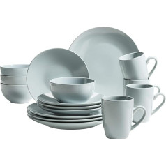 MÄSER Pastel Selection Modern Crockery Set for 4 People, 16-Piece Ceramic Stoneware Crockery Set, Turquoise Green