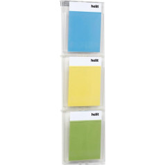 helit Eye-catching H6810702 Brochure Holder Wall Set, 3 Pockets, A4, Portrait, clear