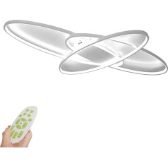 Living Room LED Ceiling Lights Dimmable Lights Ceiling Flush-Mounted with Remote Control Ceiling Lighting Modern Chic Oval Design Chandelier for Bedroom Dining Room Kitchen Lamp White