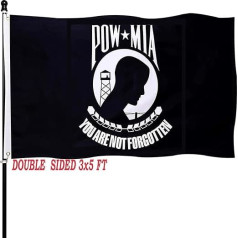 tnpun Pow Mia Outdoor Flag 3x5 Double Sided Pow Flags, Durable Polyester, Vivid Colors, Anti-Thing, You Will Not Forget, Prisoner of War Flag