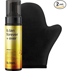 b.tan Self-Tanning Set, B.tan Forever Bundle - 1 Hour Self-Tanning Mousse, Ultra-Long Lasting with Applicator, No Orange Tones, Cruelty-Free, Vegan, 200 ml