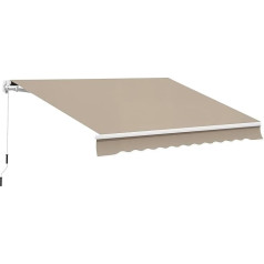Outsunny Awning Aluminium Awning Articulated Arm Awning 3.95 m Sun Protection Balcony Beige