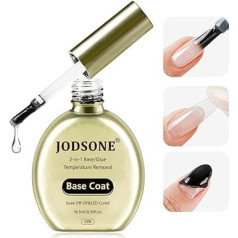 JODSONE Base Coat - 16.5ml Warm Removable Non-Wipe Base Coat for Gel Nail Polish Nail Tips Long Lasting UV/LED Curing for DIY Nail Art