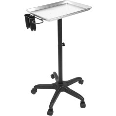 esmen Height Adjustable Hairdressing Salon Beauty Trolley, Aluminum Alloy Salon Trolley, Stainless Steel Cosmetic Trolley for Salon Station Use