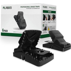 Pack of 6 Professional Grade Extra Large Rat Snap Traps Mouse Traps Reusable Traps Heavy Duty for Indoor and Outdoor Pest Control Rodent Solutions