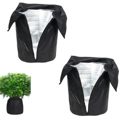 Thermal Pot Protector for Plants - Potted Plants Protective Bag with Drawstring and Zip - Double Insulated Winter Protection Plant Covers - Cold Protection Frost Protection for Pot Plants (Pack of 2)