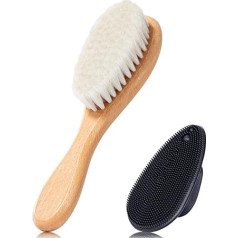 Silicone Facial Scrubber Exfoliating and Soft Wool Bristles, Facial Cleansing Brush, Skin Care Tools for Deep Pore Cleansing, Baby Hair Cleaning Brush, Massage, Blackhead Removal,