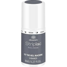 alessandro Striplac UV Nail Varnish, The Hell Machine, Gentle and Long Lasting, Easy Removal with Peel-Off Technology, Vegan and Cruelty-Free, 8 ml