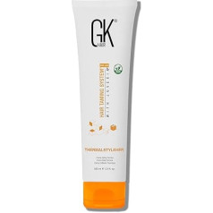 GK HAIR Global Keratin ThermalStyleHer Hair Cream (3.4 Fl Oz/100 ml) - Thermal Styling Cream Anti Frizz Heat Protectant Against Flat Iron Heat & Hot Blow Dry Prevents Damage & Breakage - All Hair