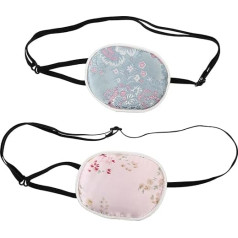 FRCOLOR Adjustable Silk Eye Patches for Amblyopia and Squint, Breathable and Light Blocking Eye Covers, Ideal for Adults and Random Colours and Patterns