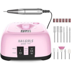 NAILGIRLS Professional Nail Router 35000RPM 11-in-1 Electric Nail Cutter for Acrylic Nails with Display Low Vibration Professional Lathe for Manicure Pedicure