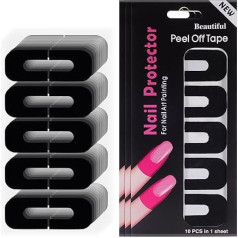 NOLITOY 100 Blatt Nagellackschutz Für Die Finger U-Förmiges Klebeband Nagellackschutz Abziehbare Nagelhautaufkleber Für Die Nagelkunst