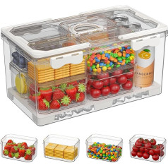 Picknickkorb-Taschen, Snackbox, Behälter, transparent, tragbar, Snackbox, 8 Fächer, für Straße, Reisen, Party