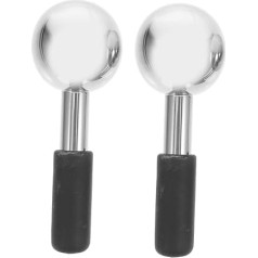 WOONEKY 2 x Stainless Steel Ice Hockey Skin Care with Face Roller Ice Cold Balls Eye Massager Face Ice Massager Skin Care Tool Ice Balls Stainless Steel