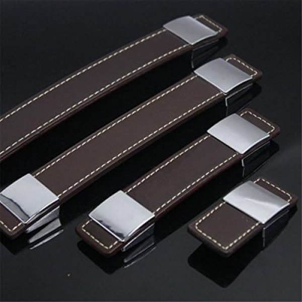 Fbshop (TM) 10pcs High Quality Brown Leather Briefcase Case Wine Cabinet Door Knob/Furniture Knob/Furniture Handle Wood Box Box Furniture Hardware