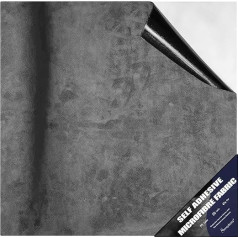Self-Adhesive Microfibre Fabric, Stretch Suede Look, Faux Leather, Stretchy Fabric Velour, Self-Adhesive Fabric for Cockpit, Car Seat (Dark Grey, 150 x 50 cm)