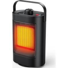 YAZEKY Fan Heater Energy-Saving Quiet - 1500 W PTC Ceramic Heater Electric, 3 Speed Electric Heater, Overheating Protection/Tilt Protection, Small Fan Heater for Bathroom, Room, Office, Bedroom