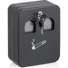 besto Outdoor Ashtray Wall Mounted Lockable Cigarette Ashtray with Removable Inner and Cigarette Motif Smoking Bucket for Office, Garden, Pub, Bar & Club