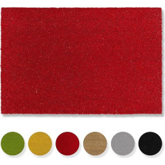 Carpido Non-Slip Coconut Mat - 40 x 60 cm Red - Sustainable Natural Fibre for Covered Outdoor Use - 100% Coconut Doormat - Antibacterial Door Mat
