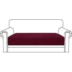 MAXIJIN Stretch Sofa Seat Cushion Cover Jacquard Fabric Non-Slip Couch Seat Cover Slipcover with Elastic Bottom Wine Red 2 Seater