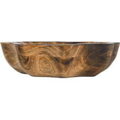 Divit Shilp Natural Wood Bowl, Serving Bowl for Salad, Vegetables and Fruits, Large, Deep Bowl for Family and Celebrations (Octagonal Bowl)