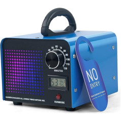 Ozone Generator, 58000 mg/h Ozone Device with Temperature and Humidity Display, Ozone Air Purifier with 120 Min Timer, for Car, Home, Room, Smoke, Pet Odours and Kitchen Odours, Black