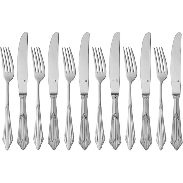 WMF Compartments Dessert Cutlery Set 12 Pieces Appetizer Cutlery for 6 People Breakfast Cutlery Cromargan Protect Polished Scratch-Resistant Dishwasher Safe