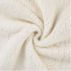 CRS Fur Fabrics 5056653818948 Cotton Teddy Sherpa Fleece Fabric, Natural, 1 m, 150 x 100 cm, Polycotton, Natural, 1 Metre, 150 cm x 100 cm
