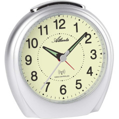Atlanta Radio Alarm Clock Analogue with Light Luminous Dial Repetition Crescendo Silver - 1865/19