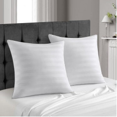 YASMENG Pillow 80 x 80 cm, Set of 2 Striped Soft Pillows, Ergonomic Pillow, Neck Pain, Premium Hotel Industry Pillow, Decorative Cushion, Washable for Side Sleepers, Back Sleepers, Stomach Sleepers