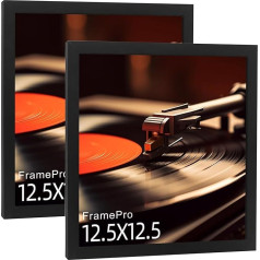 FramePro Black Vinyl Record Frame 12.8x12.8 inch Sturdy and Lightweight Album Frame for Record Home Decoration LP Record Frame for Wall Easy to Hang Fits 30.5