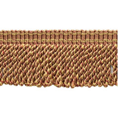 DecoPro 16.5m 76mm Long Maroon Wine Beach Wood Camel Gold Bullion Border Style BFS3 (22042) Flambe - PR02 (16.5m)